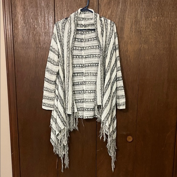 Cato Sweaters - Cato Black and White Striped Cardigan Medium